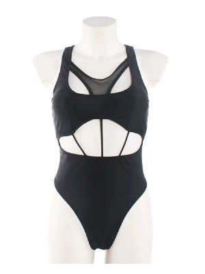 Black abdomen hollow one-piece swimsuit 黑色腹部鏤空連體泳衣