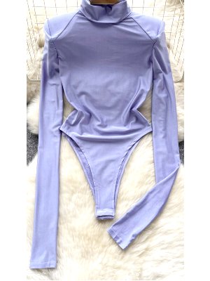 Purple Long Sleeve Padded leotard 紫色長袖墊肩連體衣