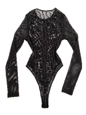 Black small mesh long sleeve leotard 黑色小網格長袖連體衣