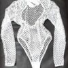 White fishnet leotard 白色網狀連體衣